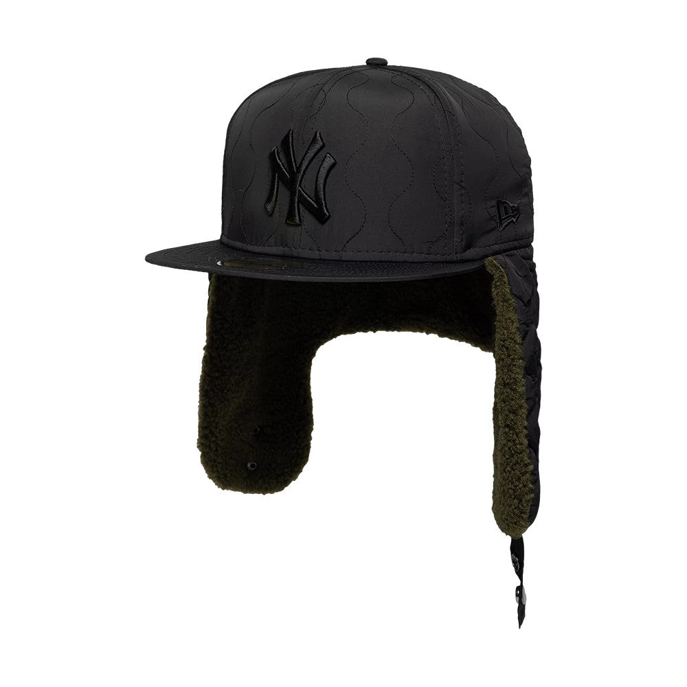 Pictured is this MLB Quilted New York Yankees Dogear 59FIFTY Fitted cap in black. 2