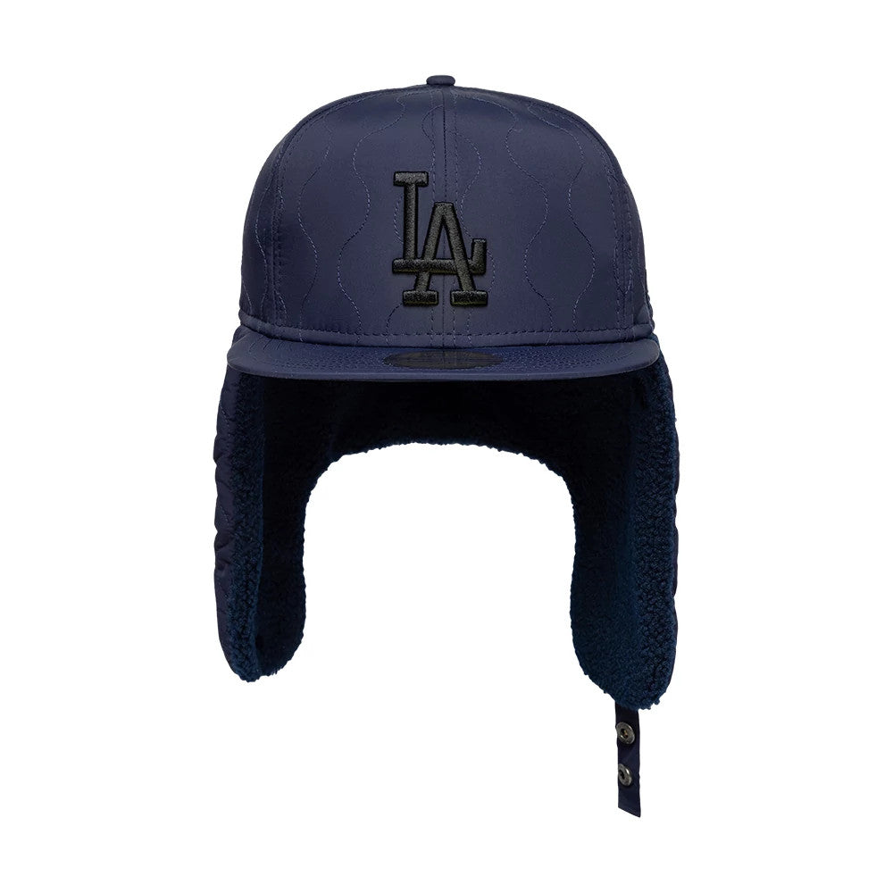 Pictured is this MLB Quilted LA Dodgers Dogear 59FIFTY Fitted cap in navy. 6