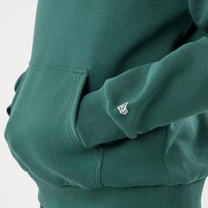 The model is wearing this Carlos Sainz Team Fifty5 Smooth Oversized Pullover Hoodie in dark green. 5