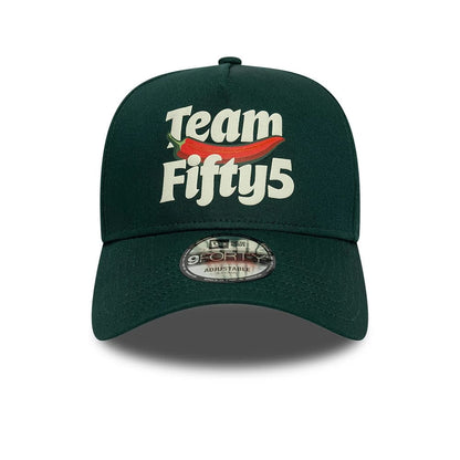 Pictured is this Carlos Sainz TeamPuff Print Puff Print Fifty5 9FORTY A-Frame cap in dark green. 3
