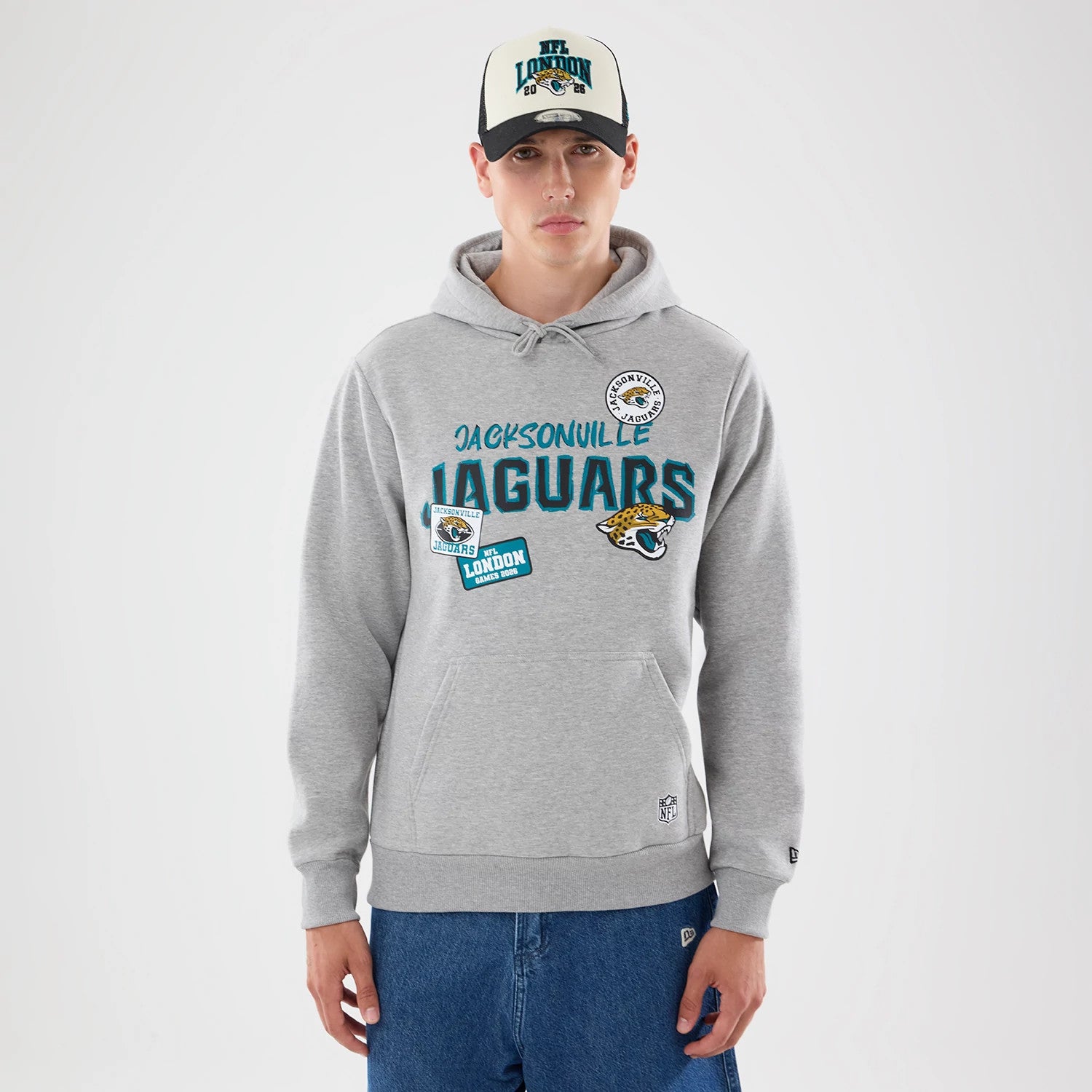 NFL Patch Jacksonville Jaguars Grey Pullover Hoodie | NEC EU