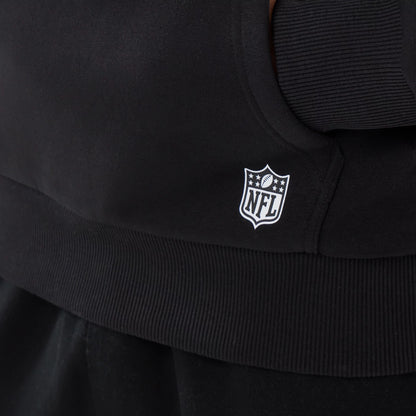 The model is wearing this NFL Patch Detroit Lions Pullover Hoodie in black. 4