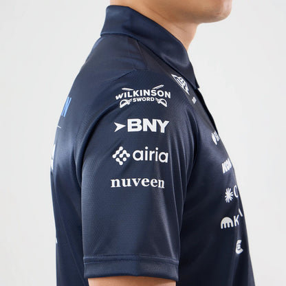 The model is wearing this Singapore Williams Tech Polo T-Shirt in navy. 4