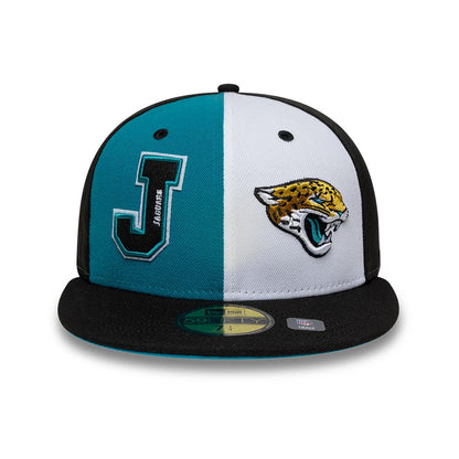 Pictured is this NFL International Games Jacksonville Jaguars 59FIFTY Fitted cap in black. 2