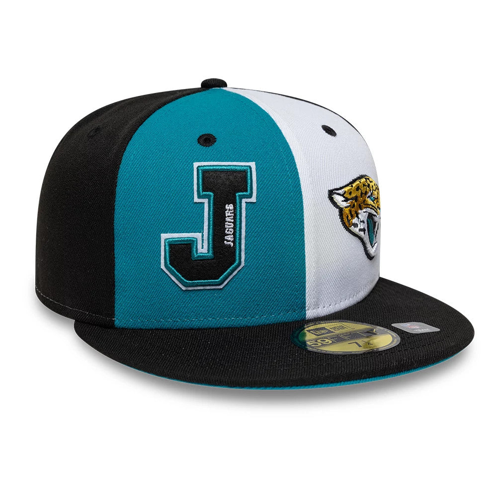 Pictured is this NFL International Games Jacksonville Jaguars 59FIFTY Fitted cap in black. 3