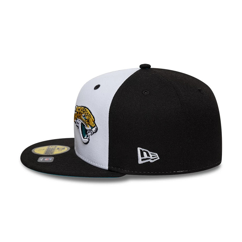 Pictured is this NFL International Games Jacksonville Jaguars 59FIFTY Fitted cap in black. 5