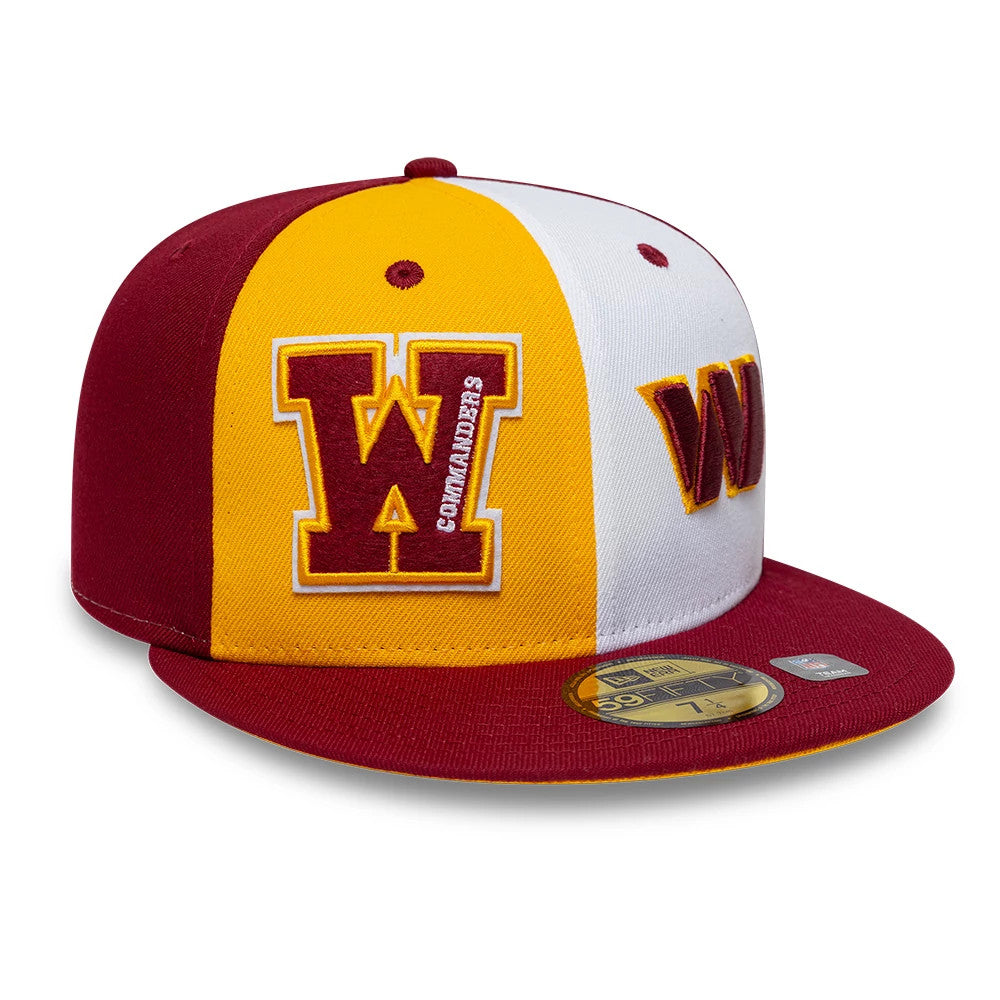 Pictured is this NFL International Games Washington Commanders 59FIFTY Fitted cap in dark red. 3