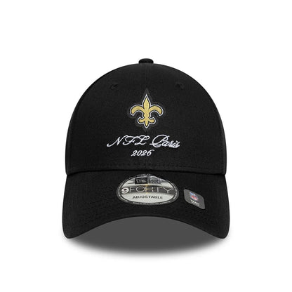 Pictured is this NFL International Series Games 2026 Paris New Orleans Saints 9FORTY cap in black. 3