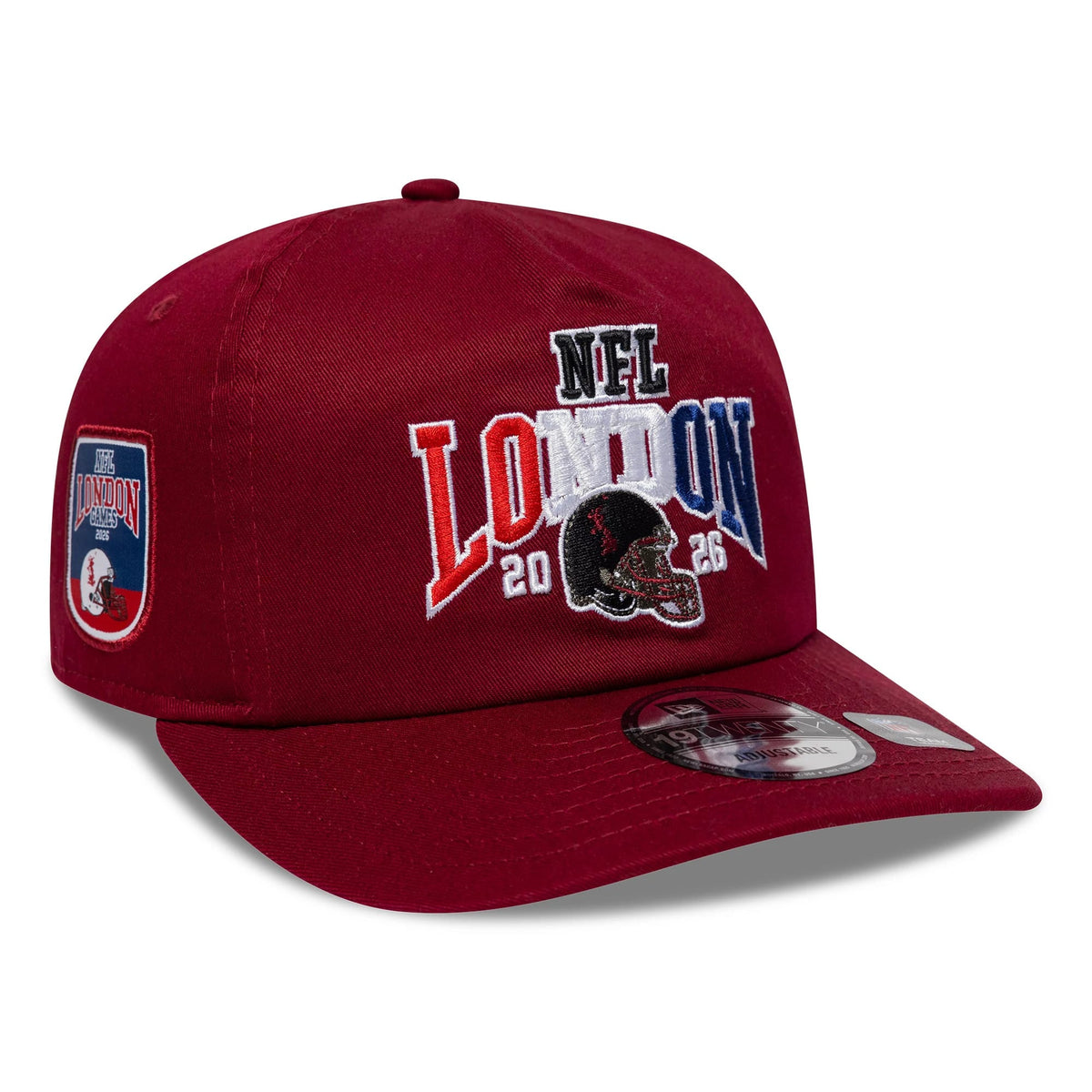 Pictured is this NFL International Series Games 2026 London Washington Commanders 19TWENTY cap in dark red. 1