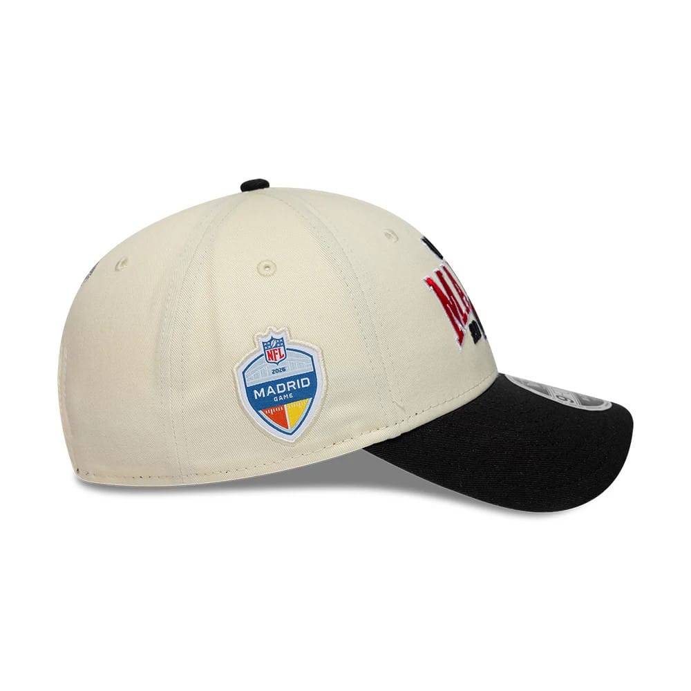 Pictured is this NFL International Series Games 2026 Madrid Atlanta Falcons 9FORTY M-Crown cap in white & black. 6