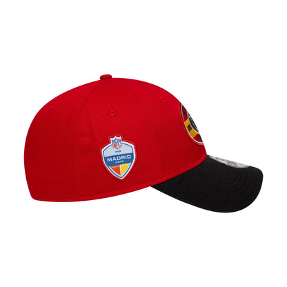 Pictured is this NFL International Games 2026 Madrid Atlanta Falcons 9FORTY cap in red & black. 4