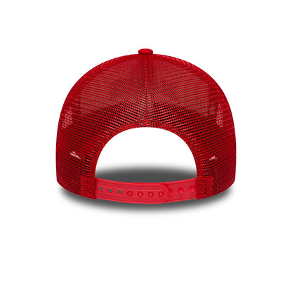 Pictured is this NFL International Games 2026 Madrid Atlanta Falcons 9FORTY A-Frame Trucker cap in red. 4