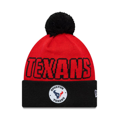 Pictured is this NFL International Series Games 2026 London Houston Texans Cuff Knit Beanie hat in red. 1