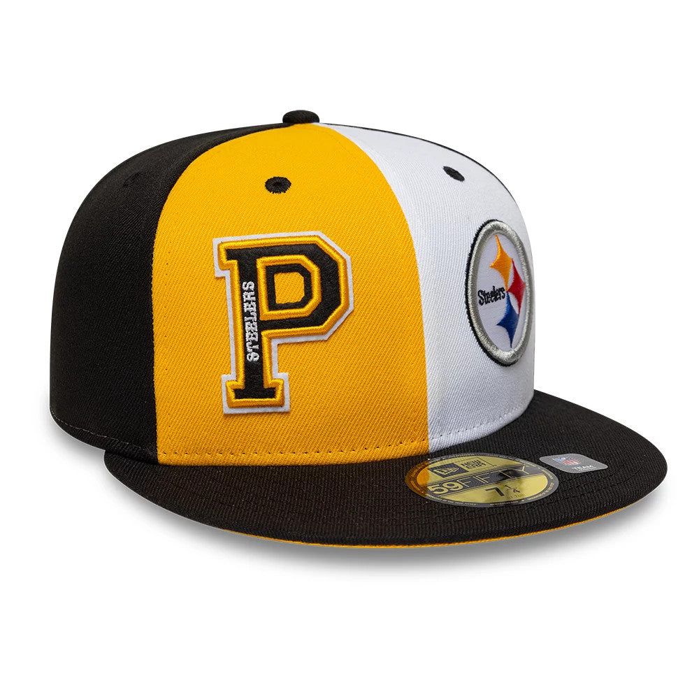 Pictured is this NFL International Games Pittsburgh Steelers 59FIFTY Fitted cap in black. 3