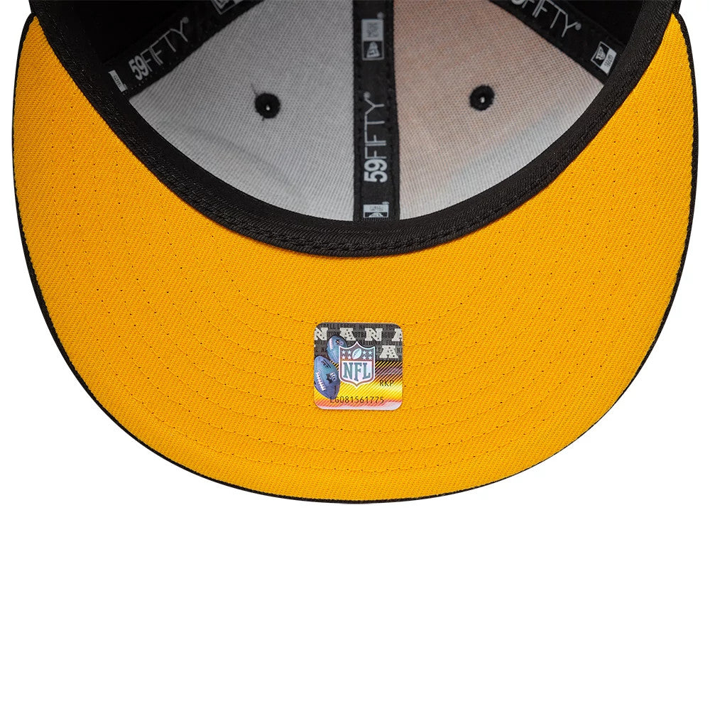 Pictured is this NFL International Games Pittsburgh Steelers 59FIFTY Fitted cap in black. 7