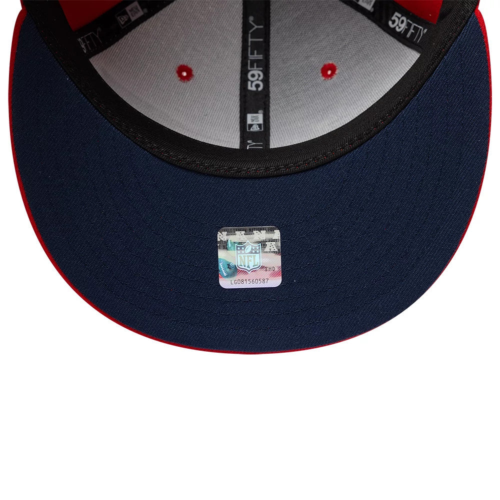 Pictured is this NFL International Games New England Patriots 59FIFTY Fitted cap in red. 7