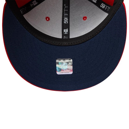 Pictured is this NFL International Games New England Patriots 59FIFTY Fitted cap in red. 7