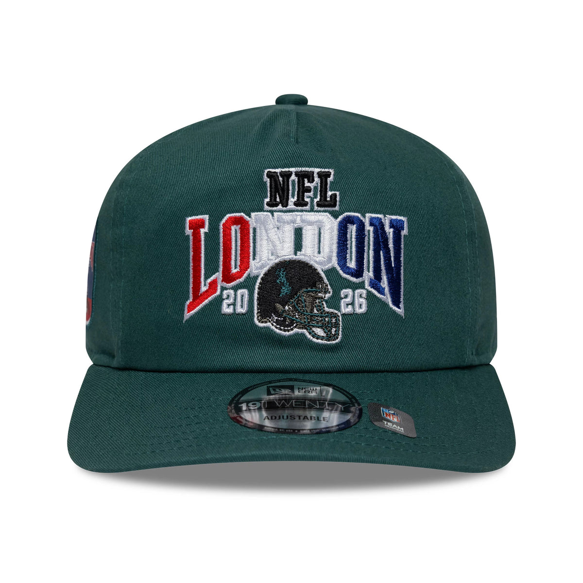 Pictured is this NFL International Games 2026 London Philadelphia Eagles 19TWENTY cap in dark green. 3