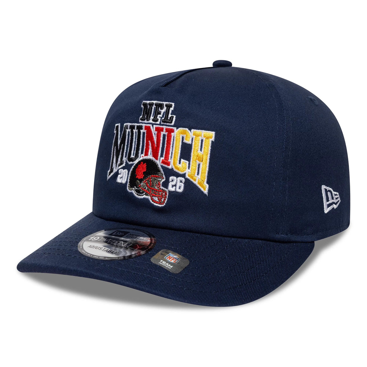 Pictured is this NFL International Series Games 2026 Munich New England Patriots 19TWENTY cap in dark blue. 4