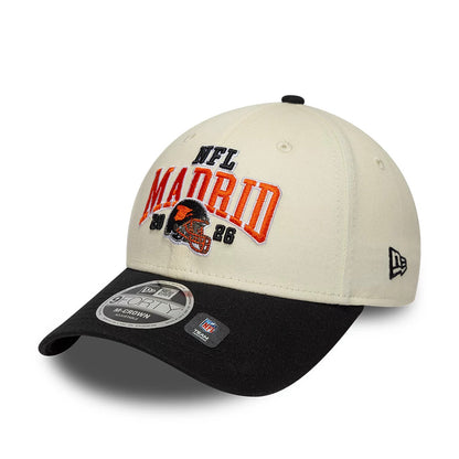 Pictured is this NFL International Games 2026 Madrid Cincinnati Bengals 9FORTY M-Crown cap in white & black. 3