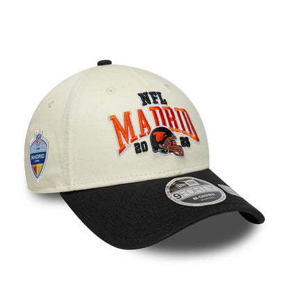 Pictured is this NFL International Games 2026 Madrid Cincinnati Bengals 9FORTY M-Crown cap in white & black. 1