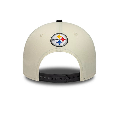 Pictured is this NFL International Games 2026 Paris Pittsburgh Steelers 9FORTY M-Crown cap in white & black. 5