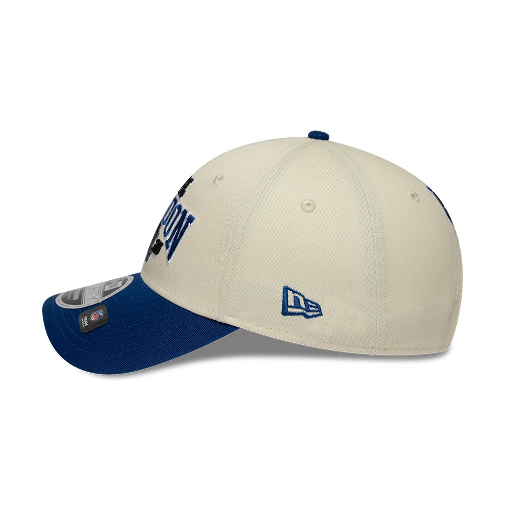 Pictured is this NFL International Games 2026 London Indianapolis Colts 9FORTY M-Crown cap in white & blue. 4