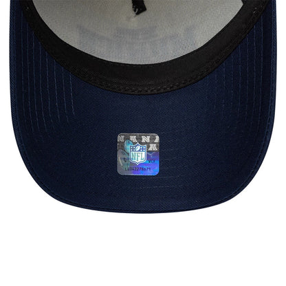 Pictured is this NFL International Games 2026 Munich New England Patriots 9FORTY A-Frame Trucker cap in dark blue. 7