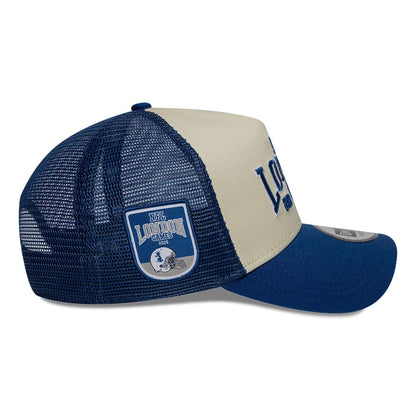 Pictured is this NFL International Series Games 2026 London Indianapolis Colts 9FORTY A-Frame Trucker cap in blue. 4
