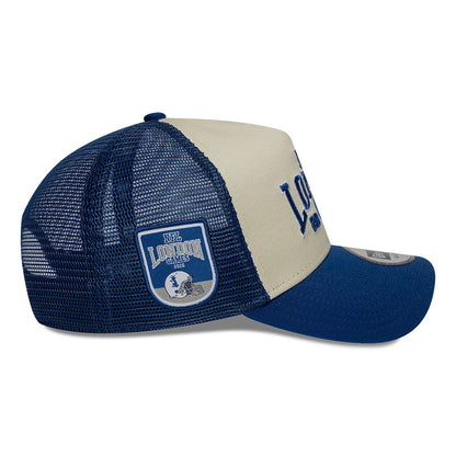 Pictured is this NFL International Games 2026 London Indianapolis Colts 9FORTY A-Frame Trucker cap in blue. 4