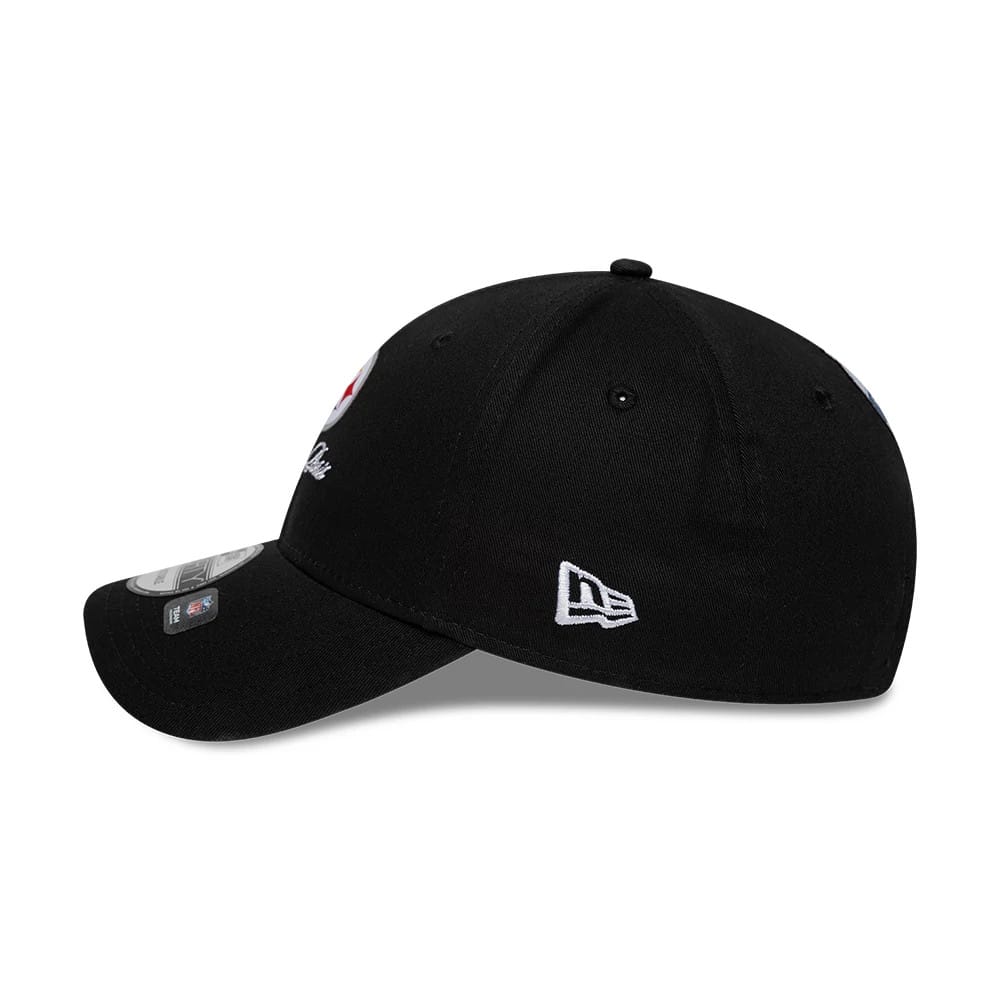 Pictured is this NFL International Series Games 2026 Paris Pittsburgh Steelers 9FORTY cap in black. 5