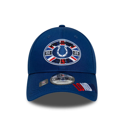 Pictured is this NFL International Games 2026 London Indianapolis Colts 9FORTY cap in blue. 2
