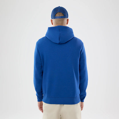 The model is wearing this NFL International Series Games 2026 Indianapolis Colts Pullover Hoodie in blue. 2