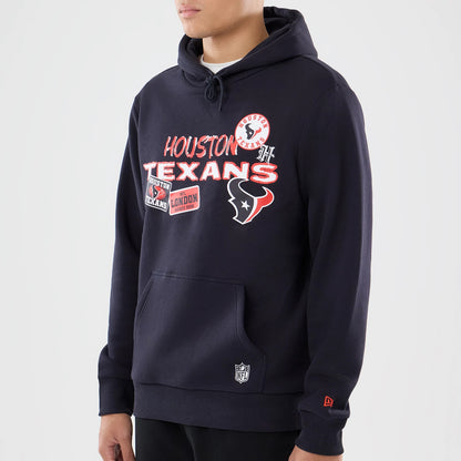 The model is wearing this NFL International Series Games 2026 Houston Texans Pullover Hoodie in navy. 3