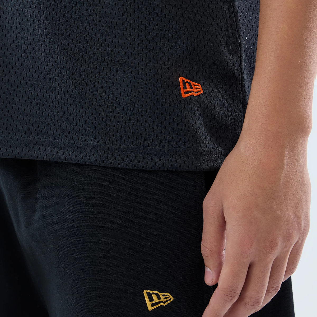 The model is wearing this NFL International Series Games 2026 Cincinnati Bengals Mesh Jersey in black. 5