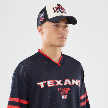 The model is wearing this NFL International Series Games 2026 Houston Texans Mesh Jersey in navy. 6