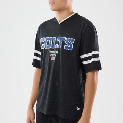 The model is wearing this NFL International Series Games 2026 Indianapolis Colts Mesh Jersey in black. 3