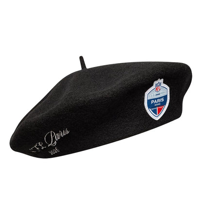 Pictured is this NFL International Games 2026 Paris Beret in black. 1