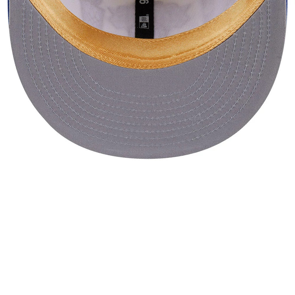 Pictured is this NBA '26 Ring Off New York Knicks 9FIFTY Snapback cap in blue. 2