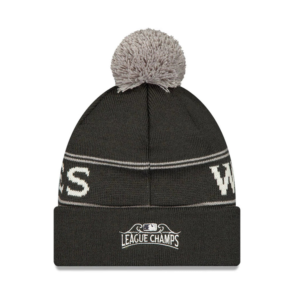 Pictured is this Milwaukee Brewers MLB National League Championship Series 2026 Bobble Knit Beanie hat in charcoal. 2