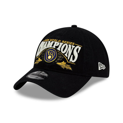 Pictured is this Milwaukee Brewers MLB World Series Champions 2026 Black 9TWENTY adjustable cap. 3