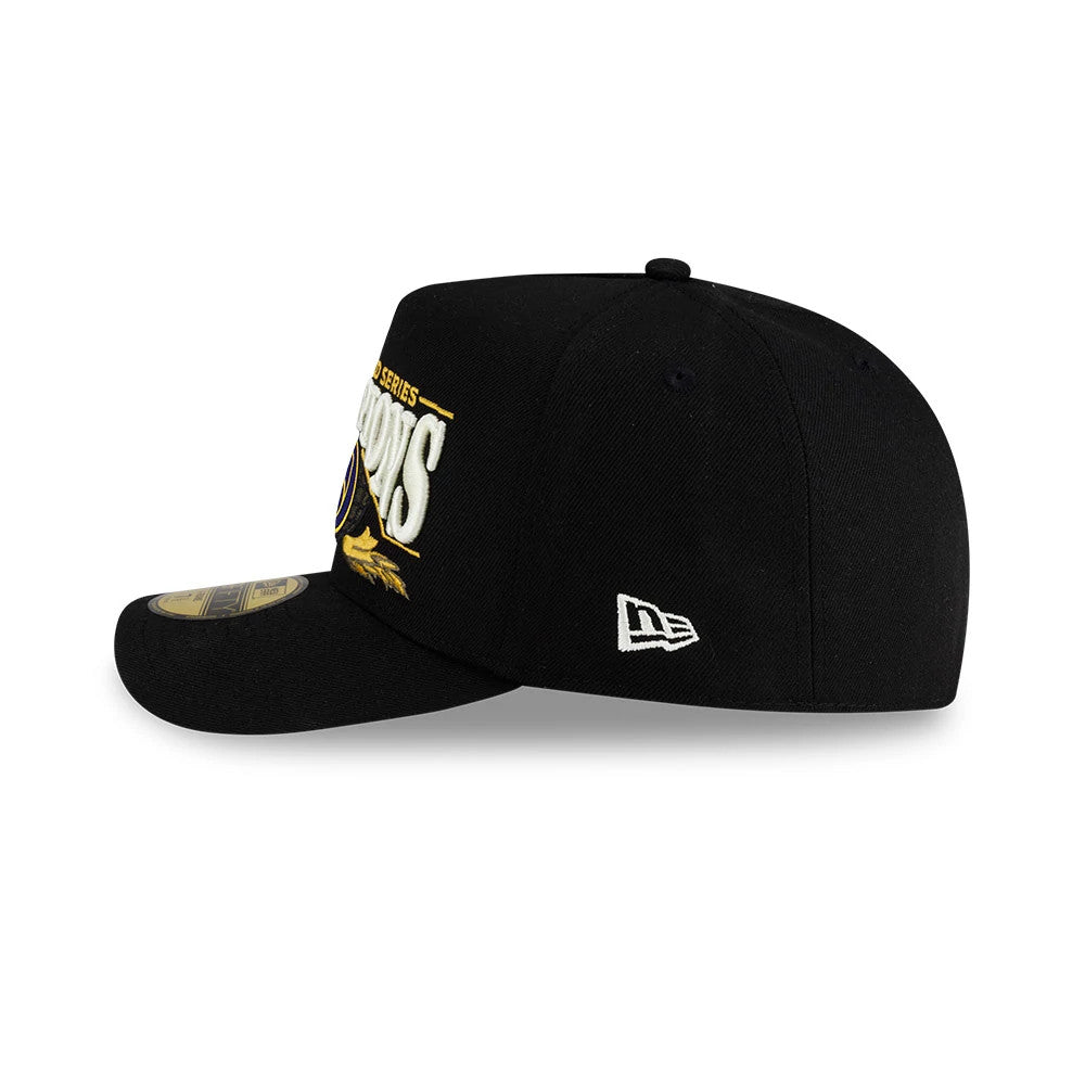 Pictured is this Milwaukee Brewers MLB World Series Champions 2026 Black 59FIFTY A-Frame Fitted adjustable cap. 5