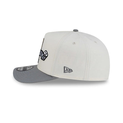 Pictured is this Milwaukee Brewers MLB Parade 2026 White & Grey 9FIFTY A-Frame Snapback adjustable cap. 5