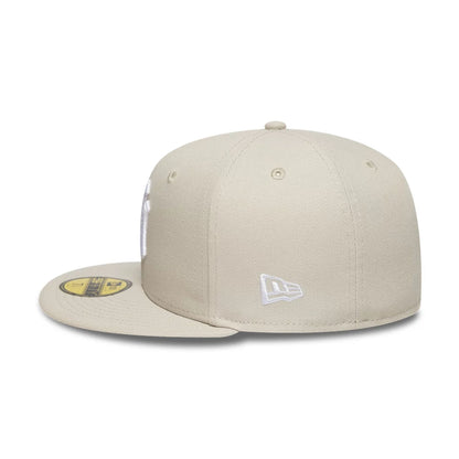 Pictured is this MLB New York Yankees 59FIFTY Fitted cap in beige. 6
