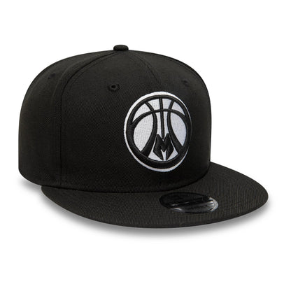 This is a Milwaukee Bucks NBA 9FIFTY Highlights Black 9FIFTY Snapback Adjustable Cap 3
