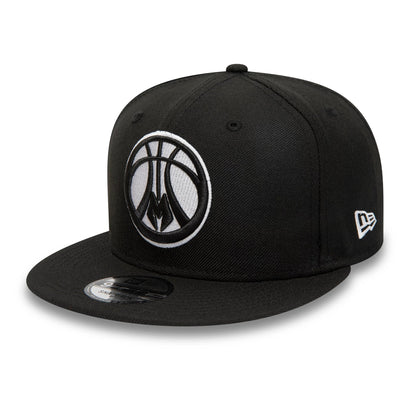 This is a Milwaukee Bucks NBA 9FIFTY Highlights Black 9FIFTY Snapback Adjustable Cap 1