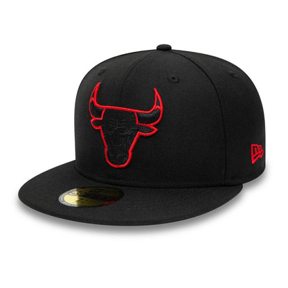 This is a Chicago Bulls NBA Black 59FIFTY Fitted Cap 1