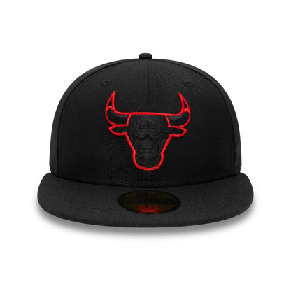 This is a Chicago Bulls NBA Black 59FIFTY Fitted Cap 2