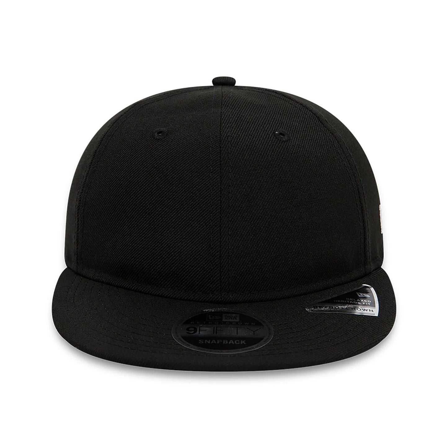 This is a Blank New Era Black Retro Crown 9FIFTY Snapback Cap 2