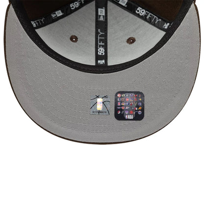 This is a Brooklyn Nets NBA Dark Brown 59FIFTY Fitted Cap 2
